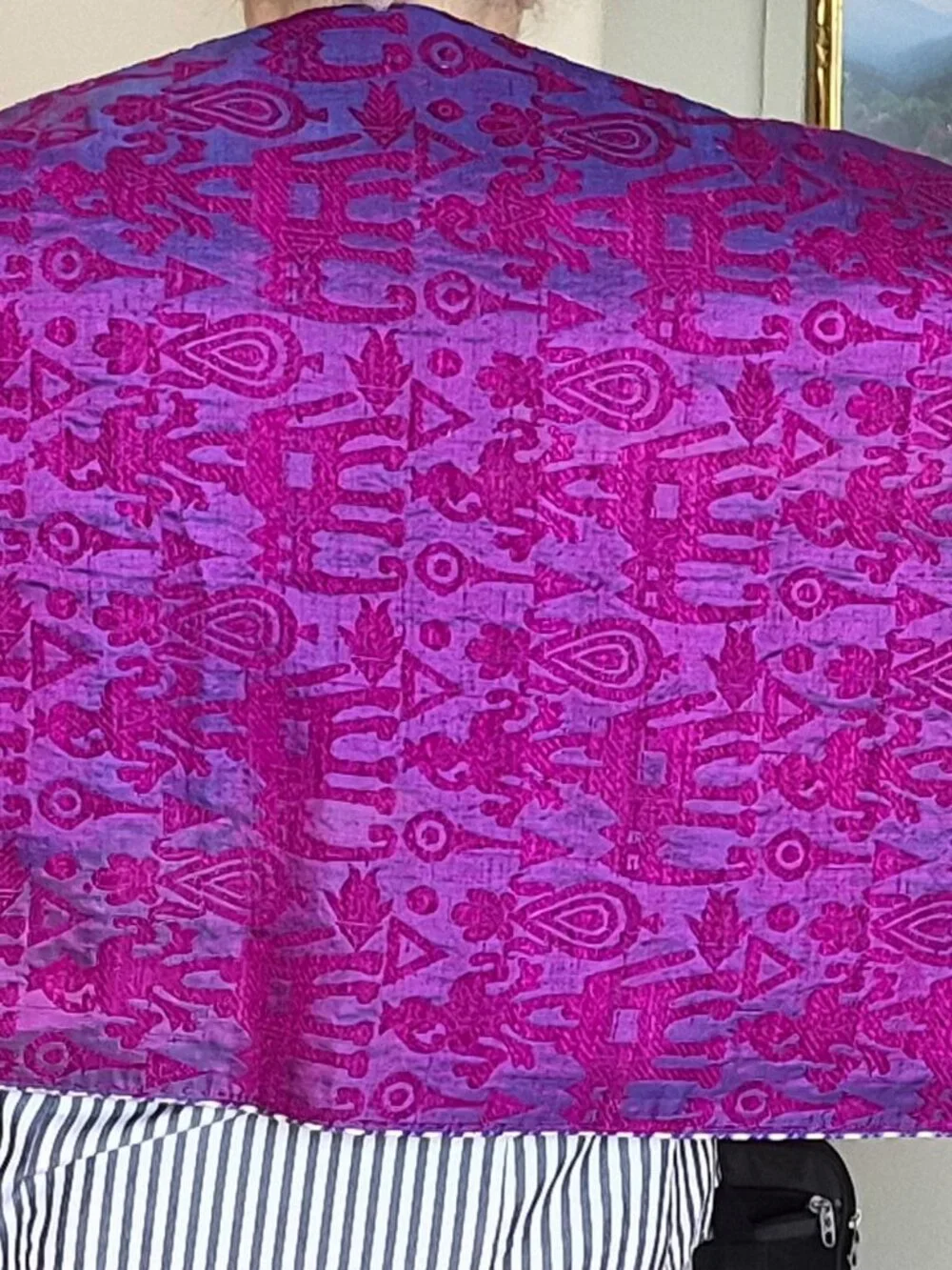 Bold Purple, Red & White Opera Shawl